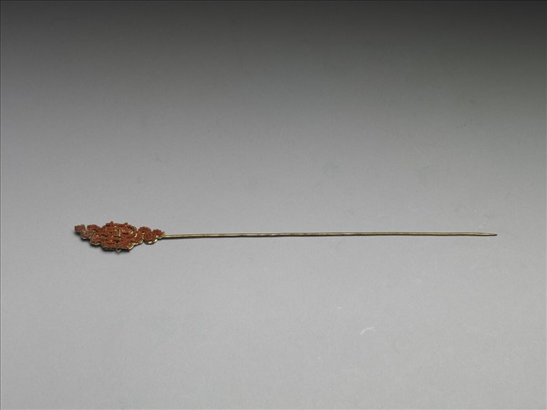 鍍金珊瑚珠囍字首簪