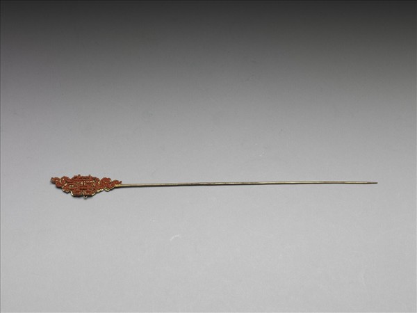 鍍金珊瑚珠囍字首簪