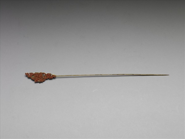 鍍金珊瑚珠囍字首簪