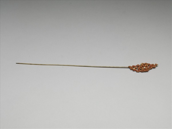 鍍金珊瑚珠囍字首簪