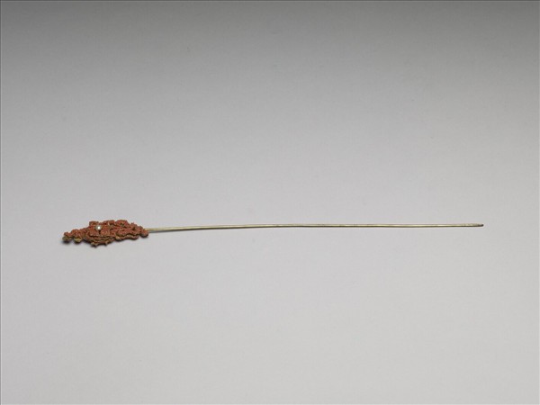 鍍金珊瑚珠囍字首簪