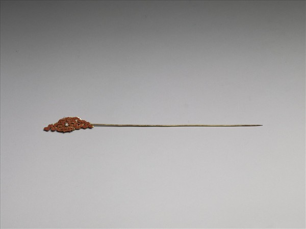 鍍金珊瑚珠囍字首簪