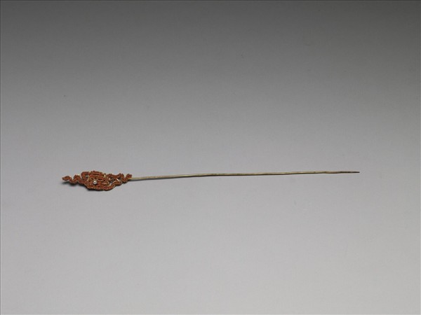 鍍金珊瑚珠囍字首簪