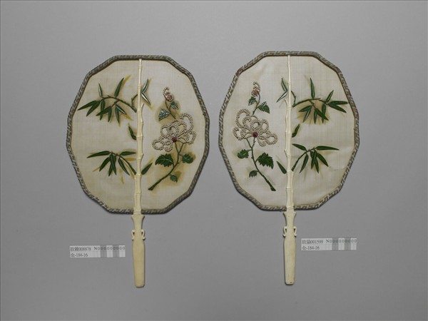 彩繡嵌寶石團扇