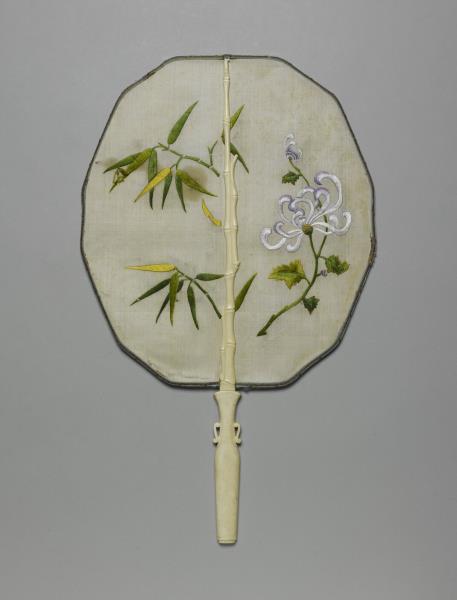 彩繡嵌寶石團扇