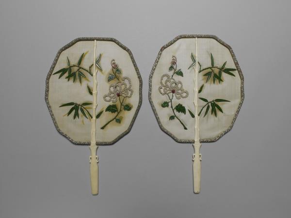 彩繡嵌寶石團扇