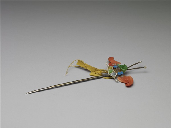 珊瑚翠玉嵌珠蝙蝠簪