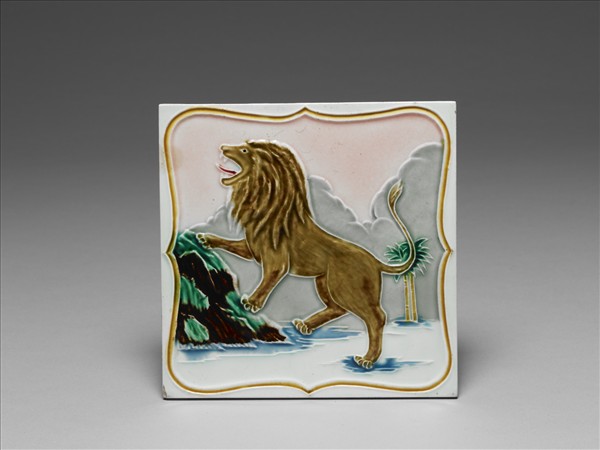 二十世紀上半葉日本獅子圖瓷磚