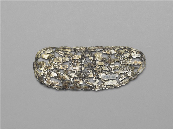 銀點翠嵌米珠壽字鈿花