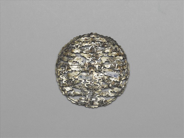 銀點翠嵌米珠壽字鈿花