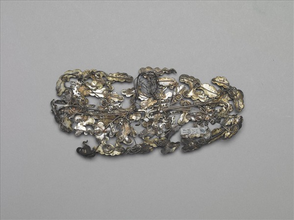 銀點翠嵌米珠壽字鈿花