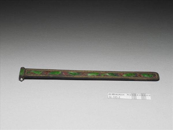 茄楠木嵌寶荷花扁方