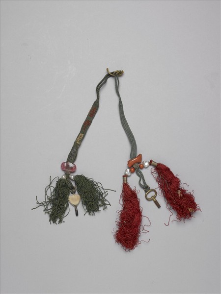 銅鑰匙串珠線穗（一副）