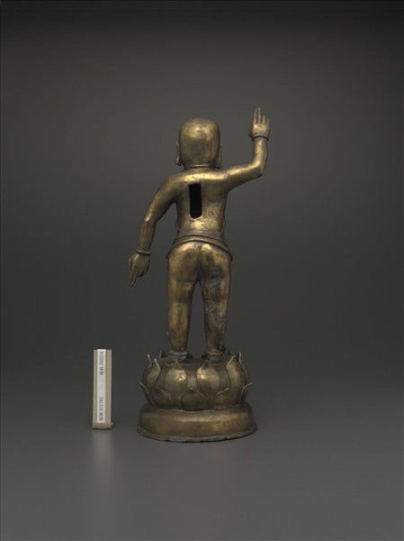 中國 明 銅鎏金 誕生佛像