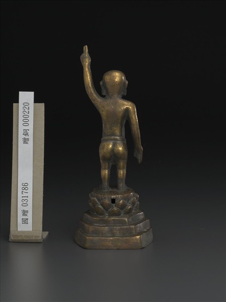 中國 明 銅鎏金 誕生佛像