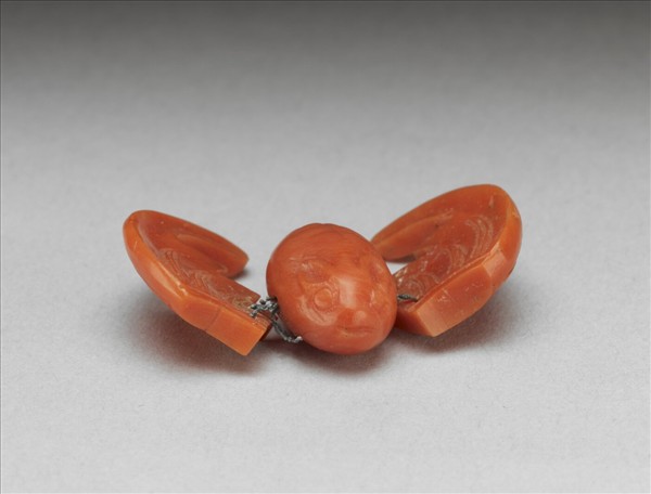 珊瑚嵌珠蝙蝠簪