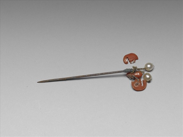 珊瑚嵌珠蝙蝠簪
