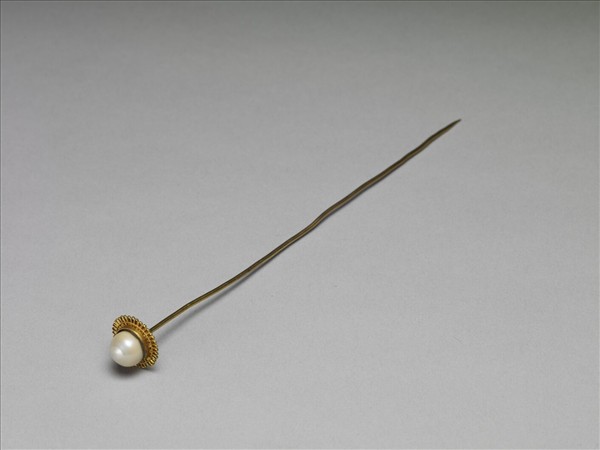 銀鍍金鑲珍珠花形簪