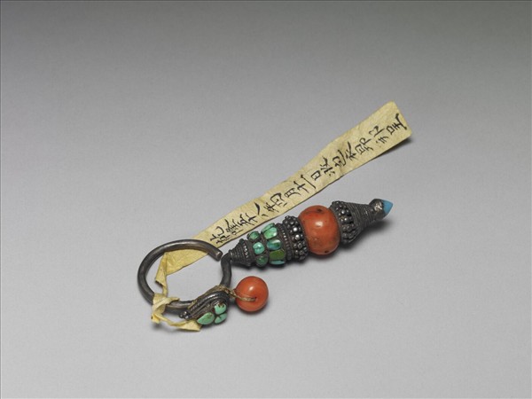 銀嵌珊瑚松石耳墜