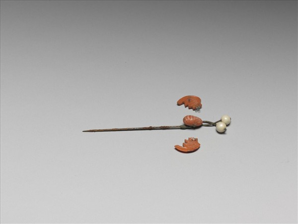 珊瑚嵌珠蝙蝠簪