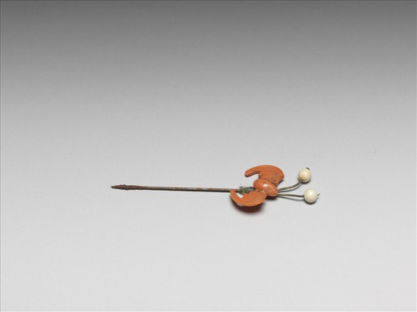 珊瑚嵌珠蝙蝠簪