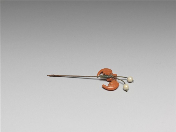 珊瑚嵌珠蝙蝠簪