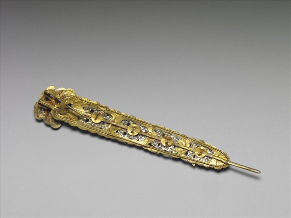 嵌寶石米珠點翠雙喜插簪