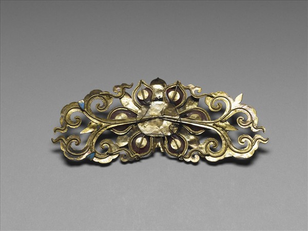 銀鍍金點翠寶蓮結子