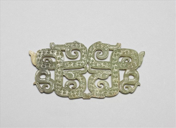 玉鏤空龍蛇紋佩