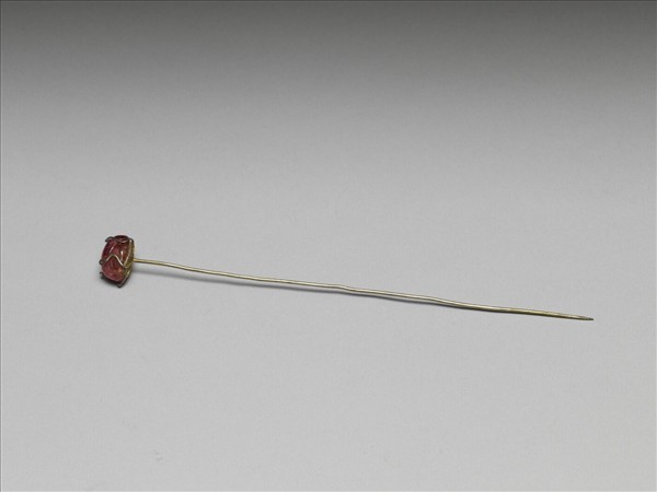 銀鍍金鑲碧璽簪