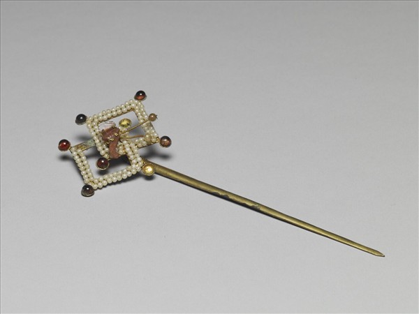 珍珠玻璃方勝簪