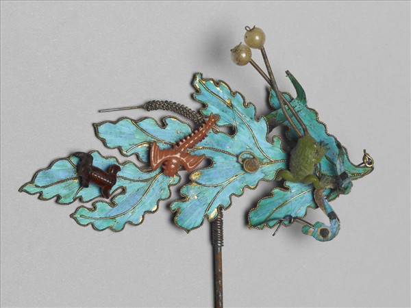 鎏金點翠五毒簪