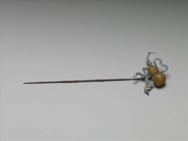 鎏金葫蘆點翠花針