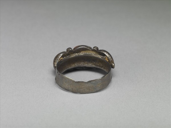 銀嵌珊瑚松石戒指