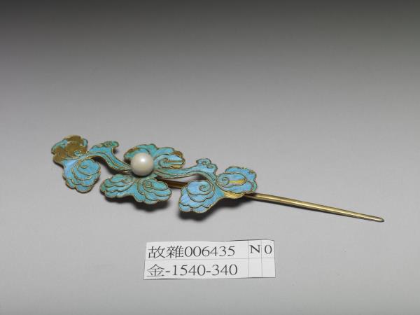 銀點翠如意雲頭嵌珠簪