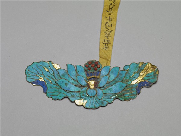 銀鍍金荷花結子