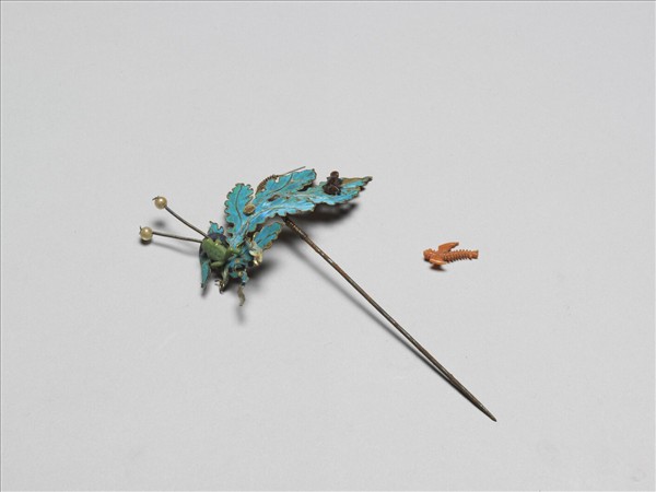 鎏金點翠五毒簪