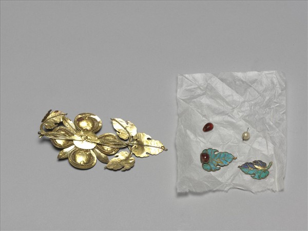 銀鍍金海棠式結子