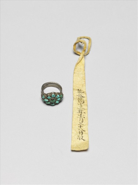 銀嵌珊瑚松石戒指