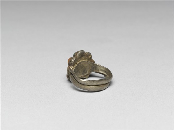 銀嵌珊瑚松石戒指