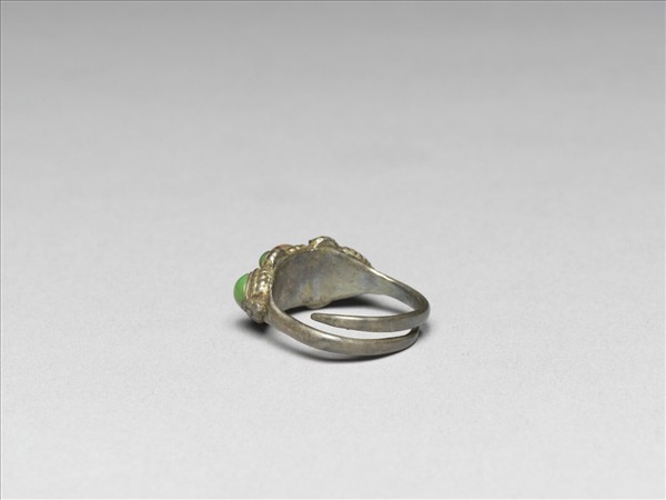 銀嵌珊瑚松石戒指