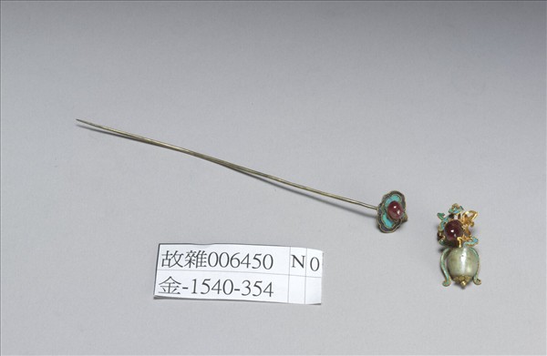 銀鍍金嵌寶石雲簪