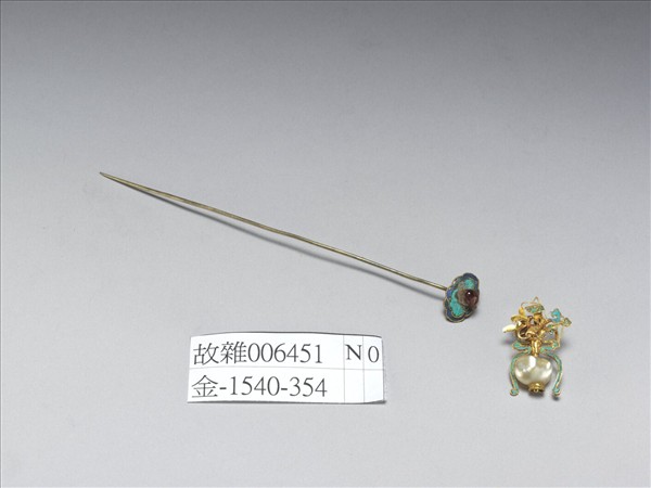 銀鍍金嵌寶石雲簪