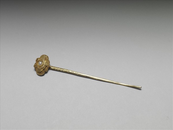 銀鍍金小如意簪