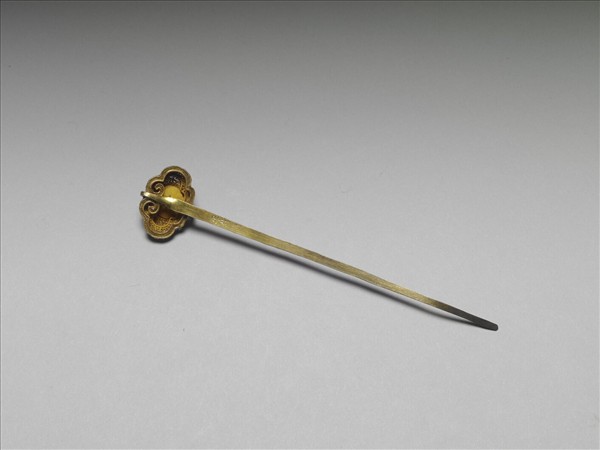 銀鍍金小如意簪