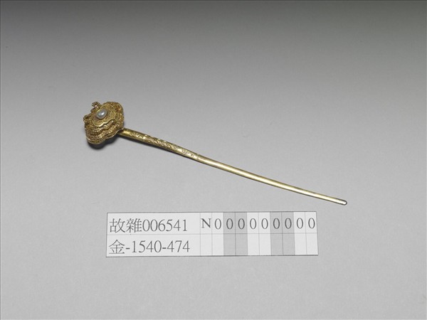 銀鍍金小如意簪