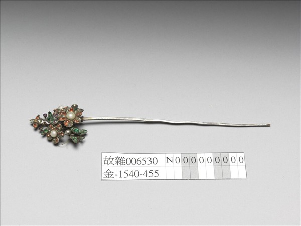 銀鑲西洋玻璃花簪