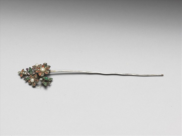 銀鑲西洋玻璃花簪