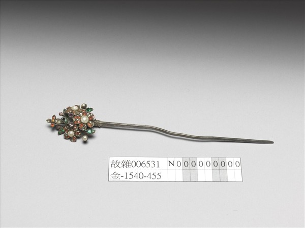 銀鑲西洋玻璃花簪