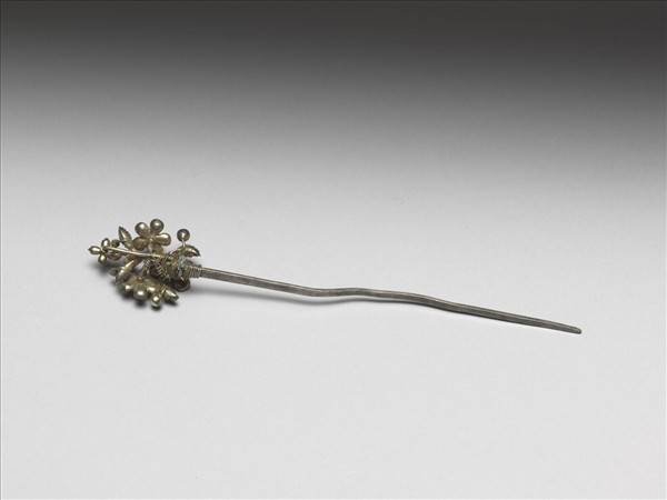 銀鑲西洋玻璃花簪